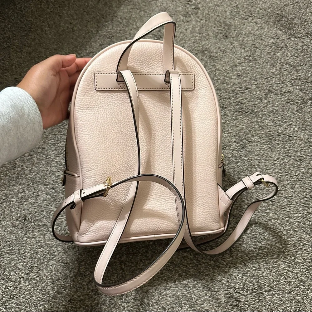 michael kors adina powder pink blush pebble leather backpack - Picture 3 of 11